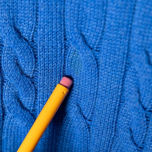 Talbots Women's Soft Cable Knit Lambswool Crewneck Sweater; Royal Blue; Size XL - Picture 8 of 9